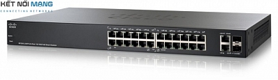 Thiết bị chuyển mạch Cisco SF200-24P 24 10/100 ports 2 combo mini-GBIC ports Smart Switch
