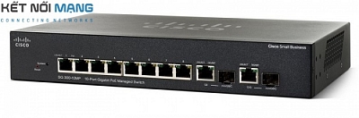 Thiết bị chuyển mạch Cisco SG300-10MP 8 10/100/1000 Maximum PoE ports with 124W power budget